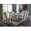 Chaise d'appoint capitonnée en lin beige