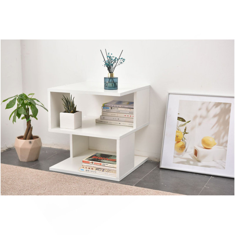 White 2-Layer Simple Household Bookshelf