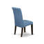 Ensemble de coin repas 3 pièces pour petits espaces comprenant une table de salle à manger de cuisine ronde et 2 chaises Parson en tissu de couleur bleue, cappuccino de 42 po x 42 po-708597408-708597409-708597418