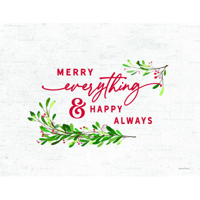 «Merry Everything & Happy Always», art textuel sur toile tendue