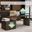 Bureau d'ordinateur à hauteur réglable 86,61 "avec armoire latérale-129966691