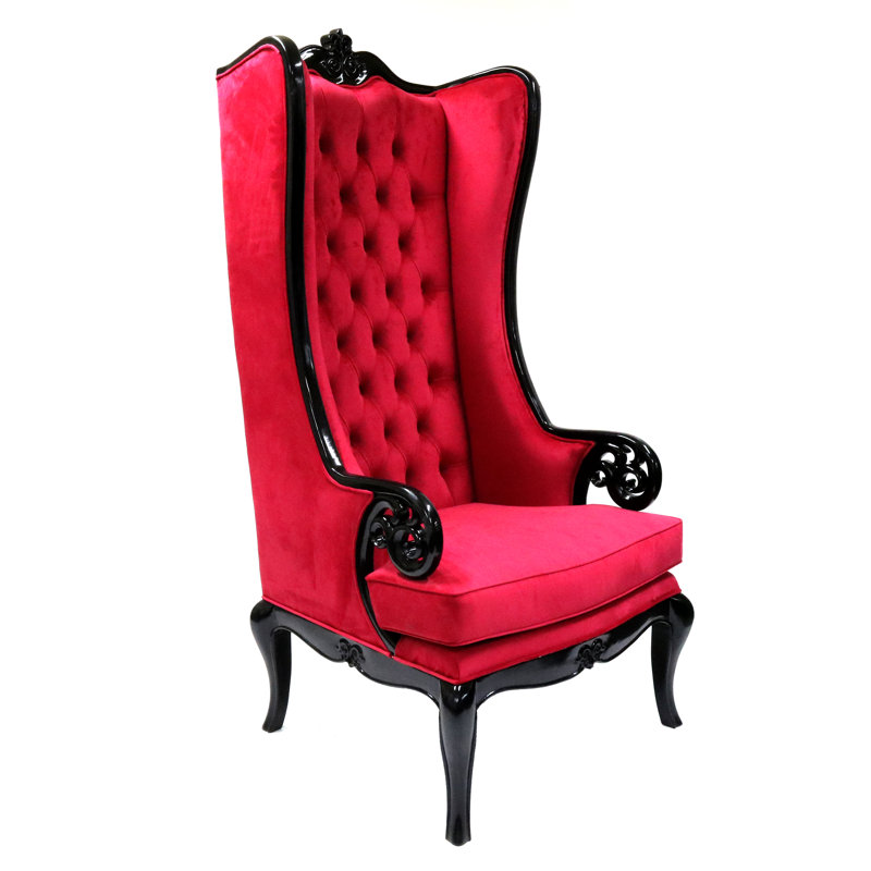 Chaise longue à haut dossier A Verona, Noir, Microfibre crème