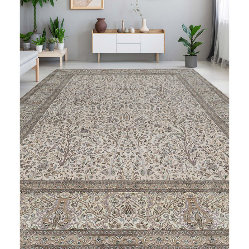 Avalon Wool Oriental Area Rug in Cream