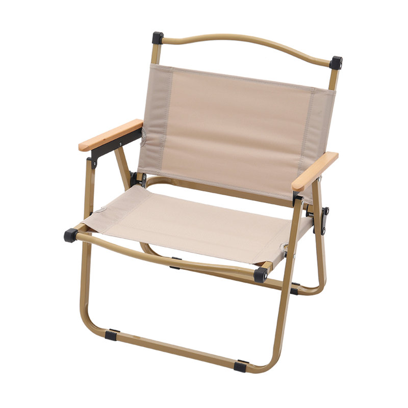 Portable Folding Camping Chair with Armrests, Beige