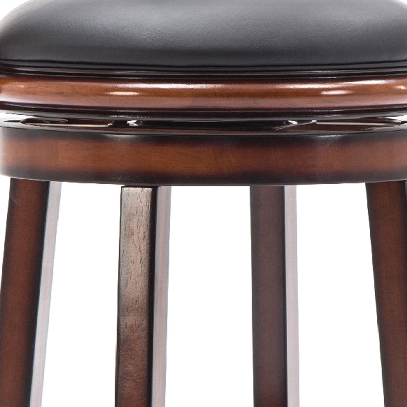 Tabouret de bar pivotant en bois massif, Tabouret de bar (siège d'une hauteur de 29 po), Brun