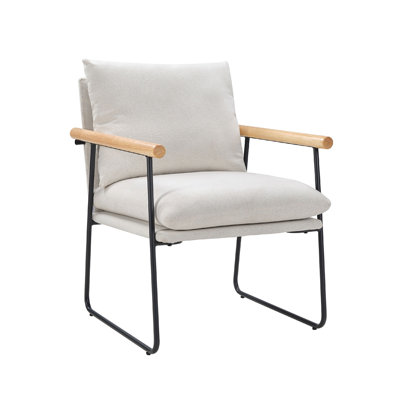 Accent Chair With Removable Cushion White by Ebern Designs
