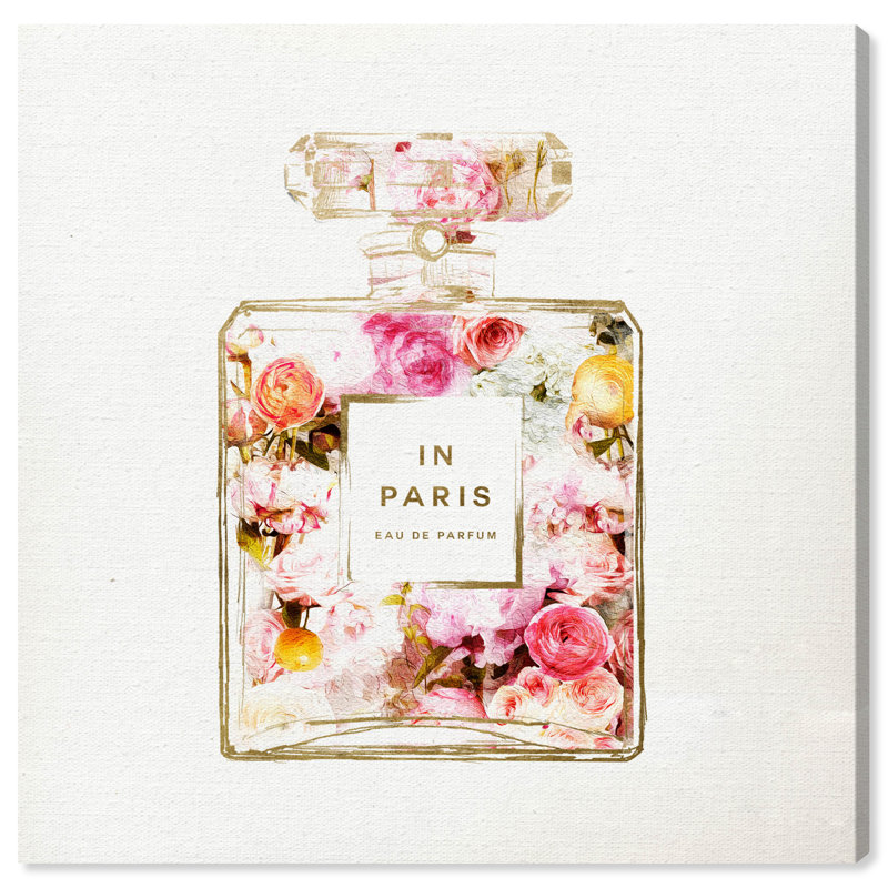 « paris floral parfum », impression encadrée, H 12 po x l 12 po x P 0,75 po, Toile tendue