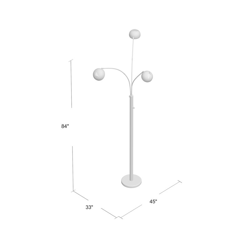 Val 84'' Satin Steel Tree Floor Lamp