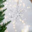 Cintre en fer en forme de flocon de neige avec boules suspendues décoratives, ensemble de 6 décorations pour fêtes et arbre de Noël