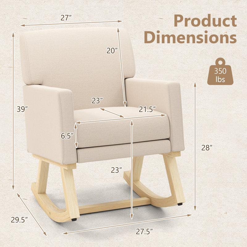 Chaise berçante Nedlands, Beige