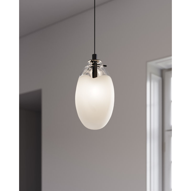 Liquid 1 - Light Pendant, 10.75" H x 6" W x 6" D, Poured White
