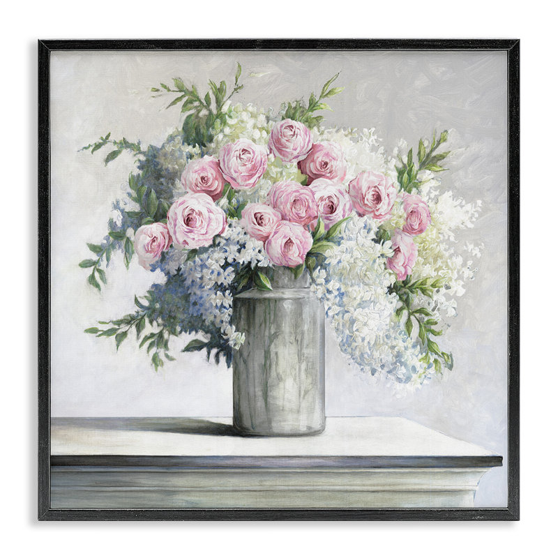 Doux roses roses par Dogwood Portfolio bg-154, H 17 po x l 17 po, Giclée encadrée noir minuit