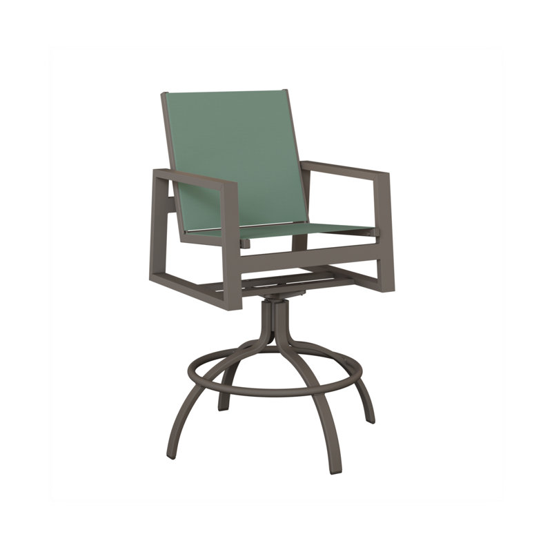 Chaise berçante pivotante en aluminium Ohlson, Bleu sauge, Aluminium graphite