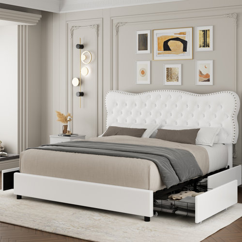 Lark Manor Alaysha Upholstered Storage Bed & Reviews | Wayfair
