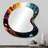 Rainbow Lightspace Spheres Pathway - Blue Unique Shape Wall Mirror, Rainbow Asymmetrical Decorative Mirror, Printed Metal Art-1369735513