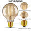 Hames E27 Dimmable Incandescent Vintage Edison Globe Light Bulb Amber-1169698791