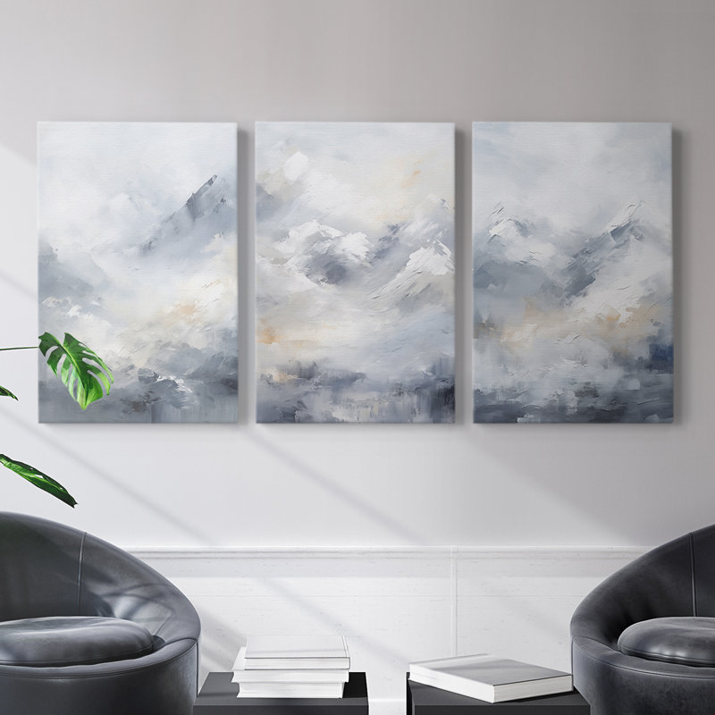 Lanscape Study Series LXII - Ensemble de 3 toiles tendues avec châssis - Prêt à être accroché, H 27 po x l 18 po