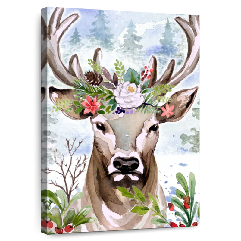 Brampt Woodland Christmas Deer, 36" H x 24" W