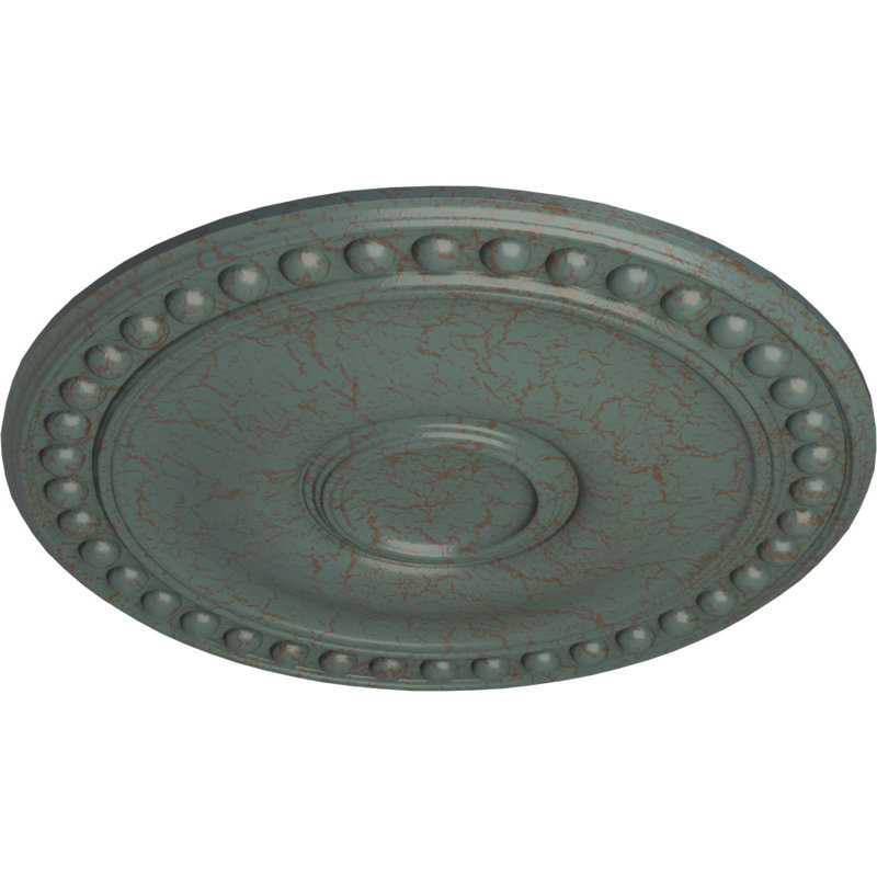 Endurathane Valletta Ceiling Medallion, 18"OD x 3 1/2"ID x 1"P (Fits Canopies up to 3 1/2"), Hand-Painted Flash Blue Finish