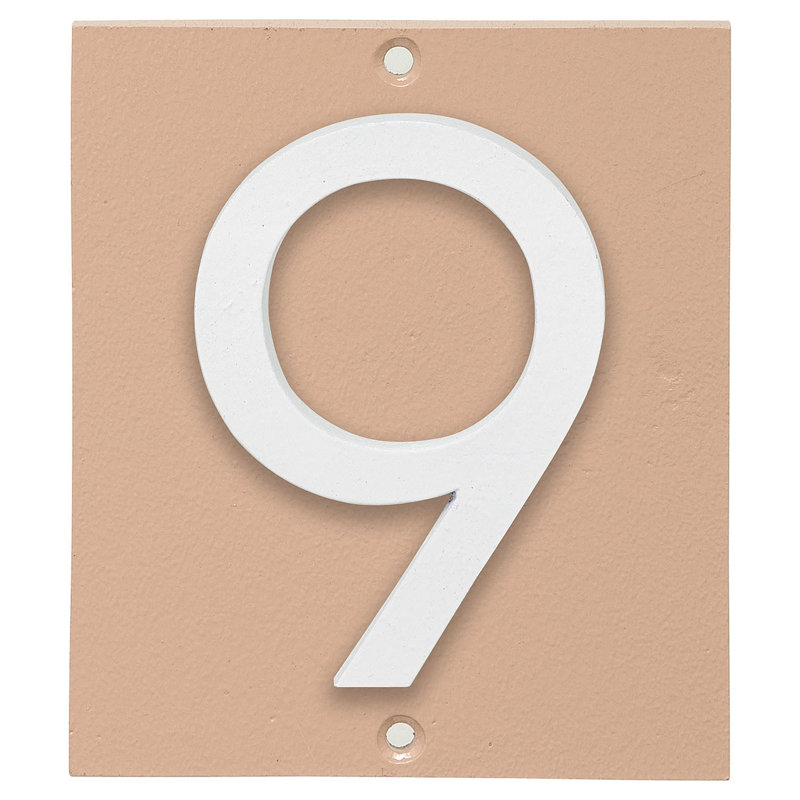 Plaque d'adresse verticale à 1 ligne flottante, Taupe / Blanc, Oui