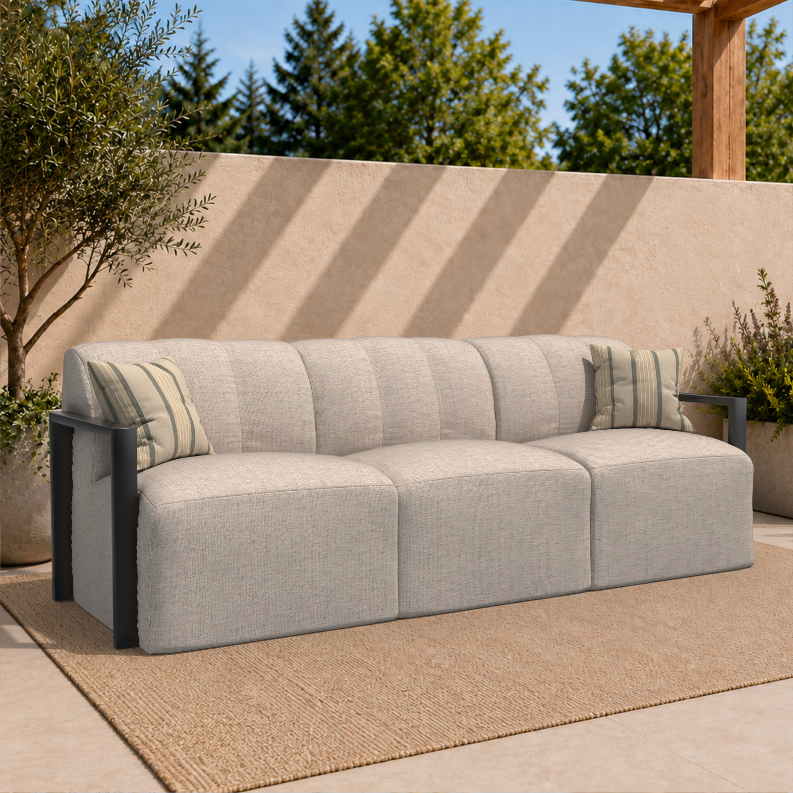 Rosalie 90" Sunbrella® Patio Sofa, Sunbrella® Cast Silver