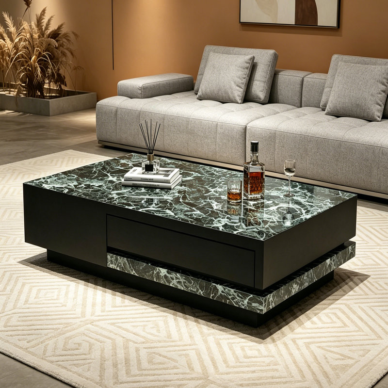 Table basse Minimalist Home Living, H 14,96 po x L 51,18 po x l 27,55 po, Vert