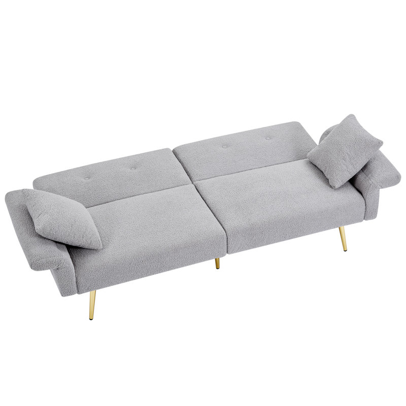 Canapé d'appoint rembourré avec poches latérales Modern Teddy, Gris