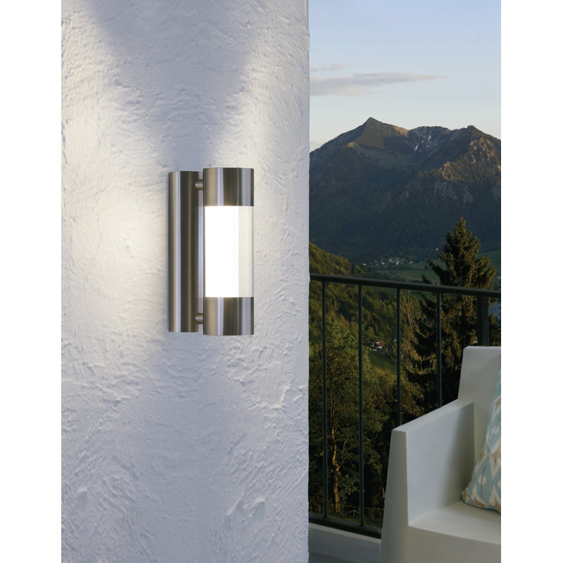 Carper 2 - Bulb Integrated LED Outdoor Armed Sconce, Stainless Steel