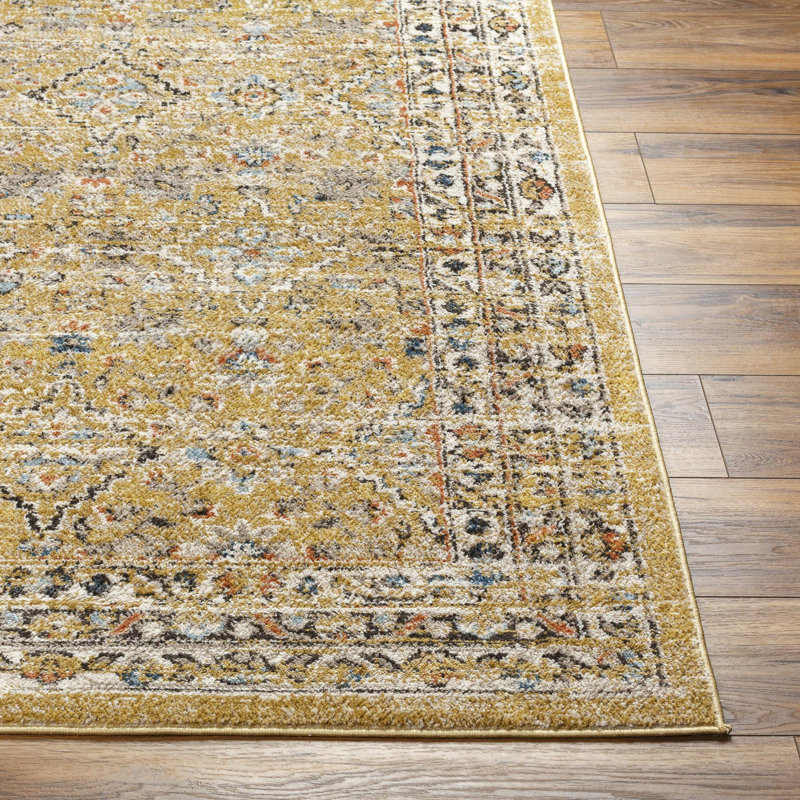 Tapis jaune Pertek Lotte, Rectangle 9 pi x 12 pi