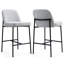 Ensemble de 2 tabourets de comptoir en tissu Necie avec pieds en métal-290601950