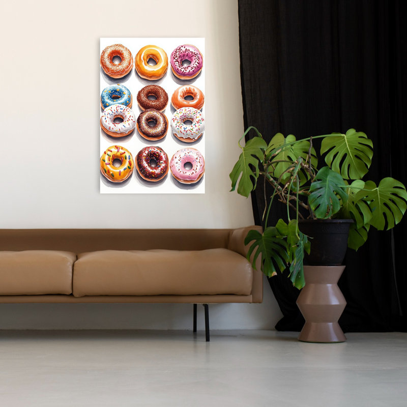 Art mural contemporain coloré, collection Sweet Donut, H 48 po x l 32 po