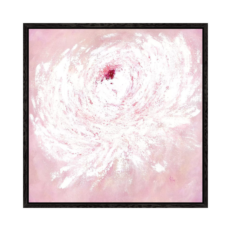 Pink Peony by Ashley Bradley - Print on Canvas, 45.72 cm H x 45.72 cm W, Black Framed