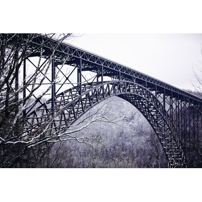 Gorge Bridge In Snow by Molly_Wolff_Photography - Wrapped Canvas Print