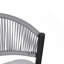 Tabourets de bar d'extérieur à structure en métal à hauteur d'assise 30,25 po avec dossier en forme de feston en rotin Pe, noir mat-655242493-655242495
