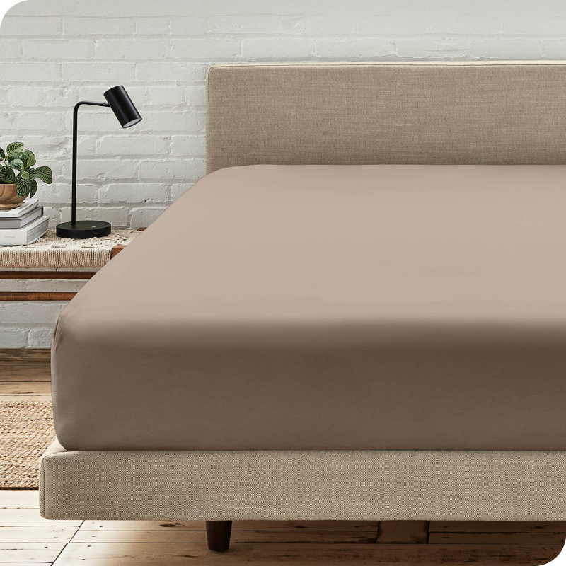 Drap-housse à poches profondes en microfibre ultra-douce, Taupe, Drap-housse grand