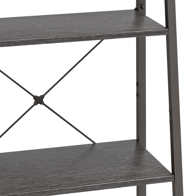 Fantasia Standing Shelf Storage Organiser Shelf Rack Ladder Shelf Bookshelf, Black, 140cm H x 56cm W x 35cm D