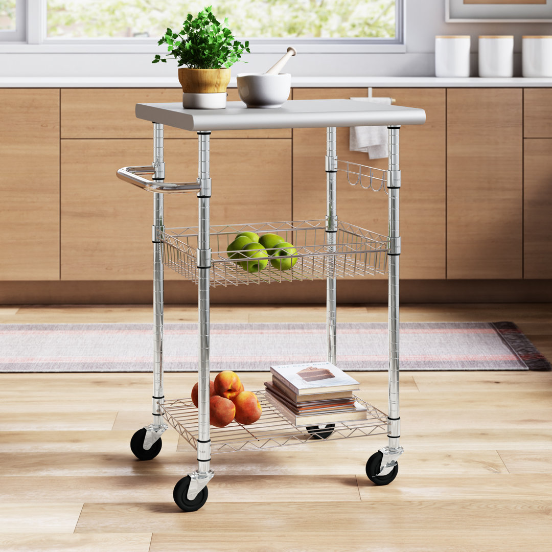 Newtown 28.62" Stainless Steel Kitchen Cart The Twillery Co.®