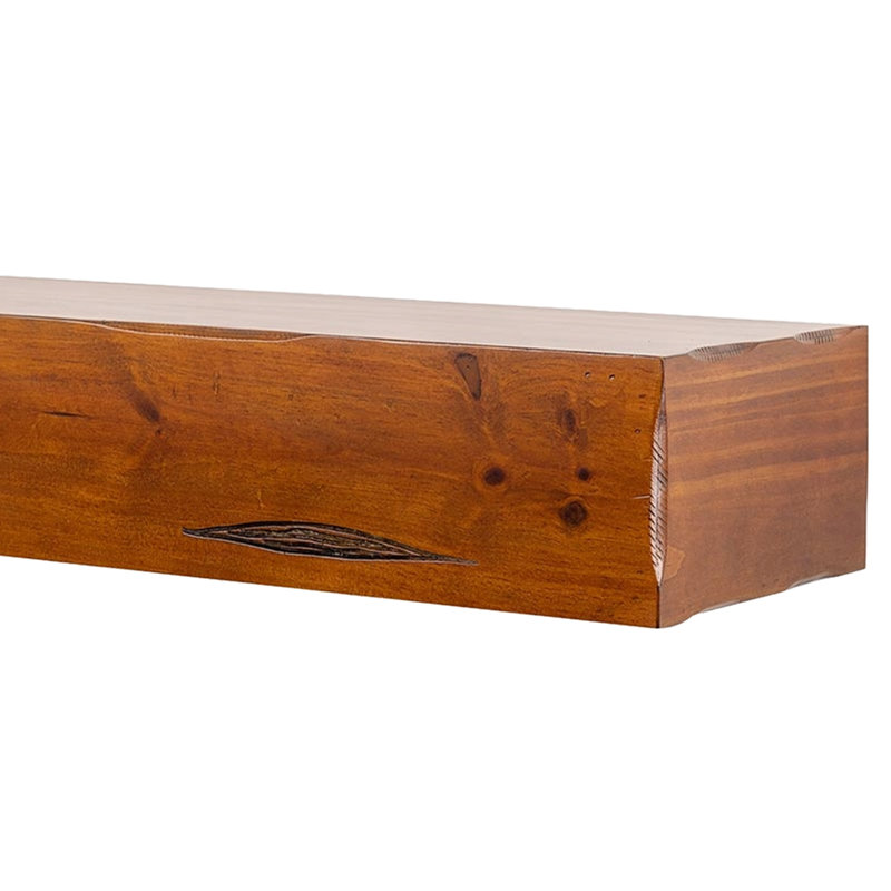 Tablette de manteau de cheminée en bois patiné avec corbeaux 72 po Kynsley, Châtaignier rustique vieilli, 72 po