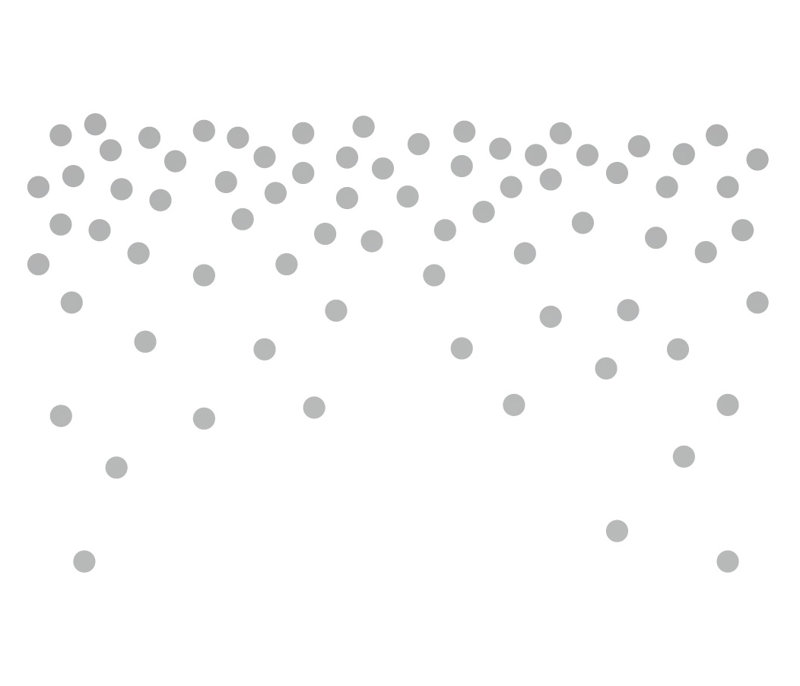 Adhésif décoratif à pois, Argent, H 24 po x l 39 po x P 0,01 po