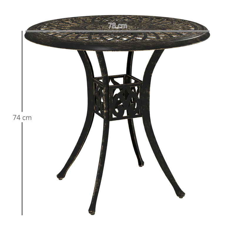 Round Outdoor Dining Table With Umbrella Hole , 78cm cm W 78cm cm D