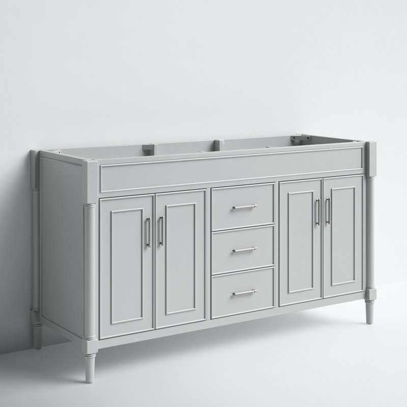 Addison 60'' Double Bathroom Vanity Base, Light Gray
