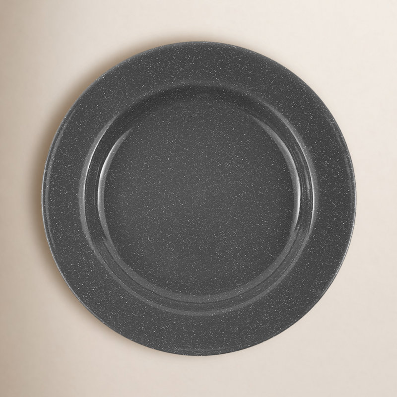 Stinson Enamelware Flat Salad Plate, Gray