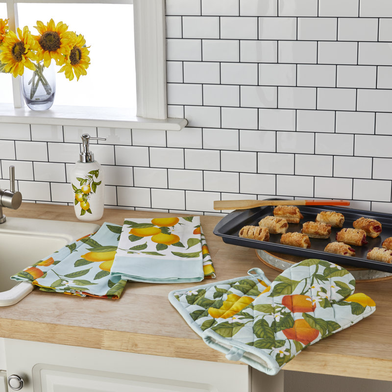 Citrus Grove Cotton Oven Mitt and Pot Holder Set