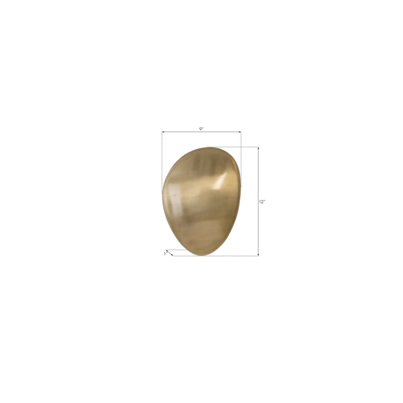 River Stone Wall Décor, Gold, 12" H x 18" W x 2" D