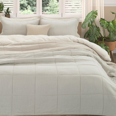 Tagliatelle natural king quilt set
