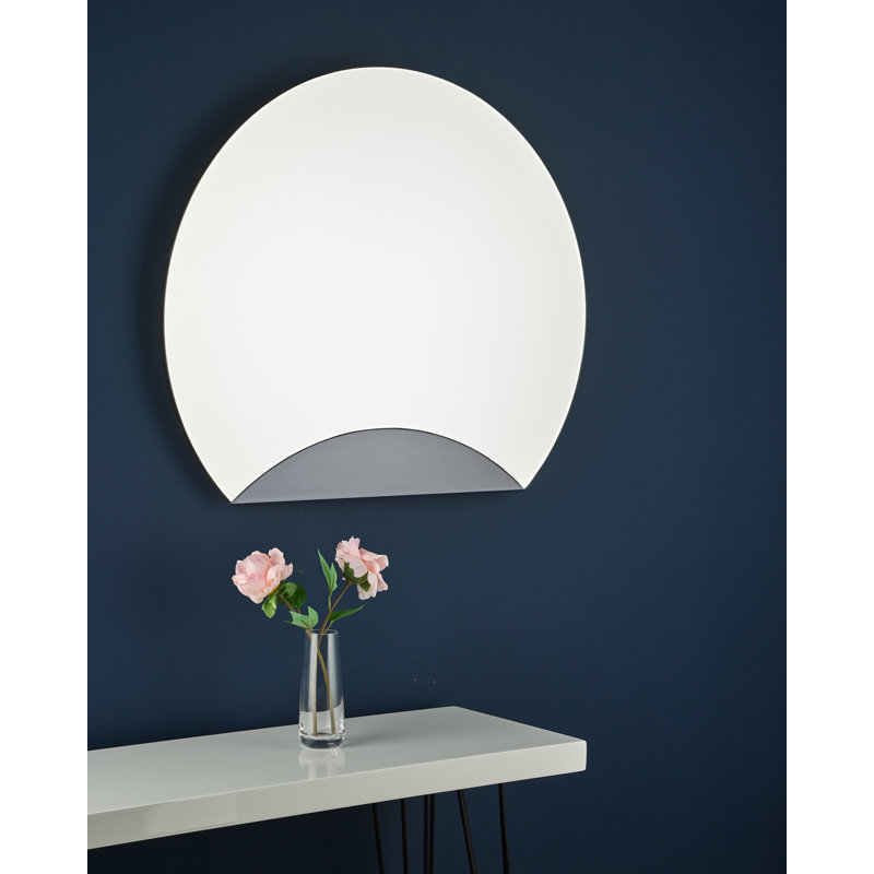 Freddye Flat Wall Mirror, Black
