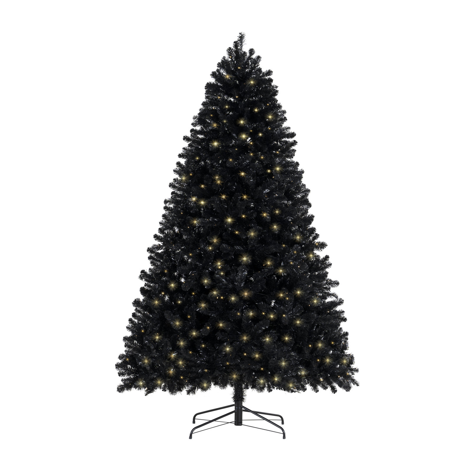 Black Pre-Lit Artificial Christmas Tree, 6.5 ft
