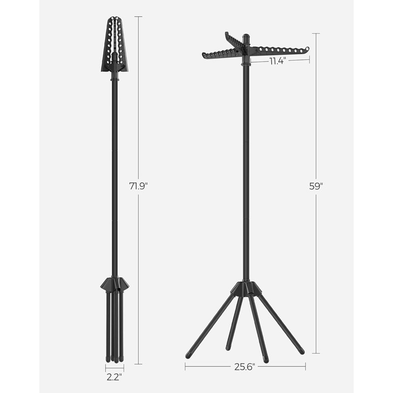 Séchoir à linge rotatif / parapluie, Noir / Noir