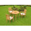 Octavio Outdoor - Piece Teak Dining Set-943135282-1021251295