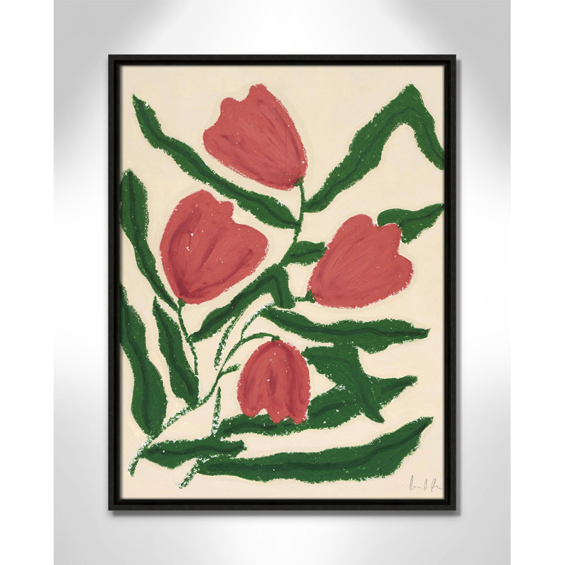 «Colette Red Tulips Print» par Camilla Bergqvist, Espresso, H 25,5 po x l 19,5 po